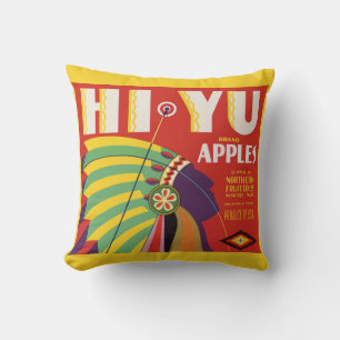 Coussin vers 1930 Hi Yu Apples crate étiquette print