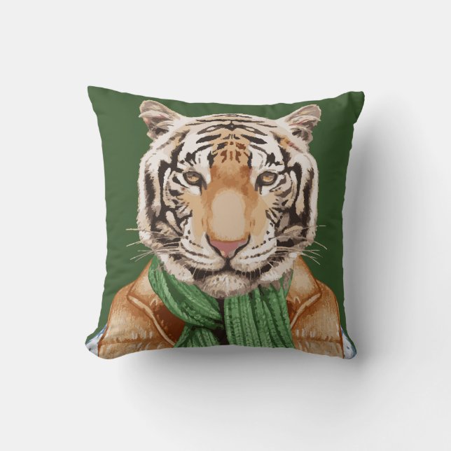 Coussin Vers le bas tigre de gilet (Recto)
