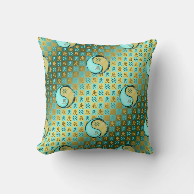 Coussin Verseau & Dragon de Métal (Recto)