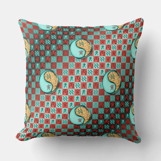 Coussin Verseau & Tigre de Feu (Recto)