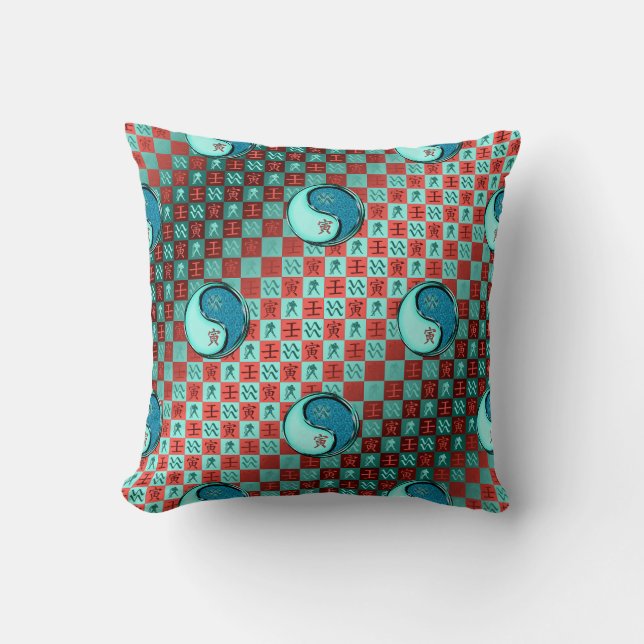 Coussin Verseau & Tigre d'eau (Recto)
