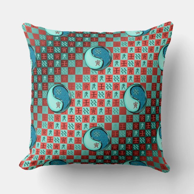 Coussin Verseau & Tigre d'eau (Recto)