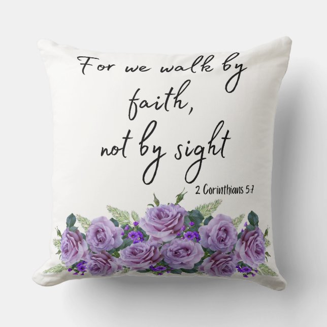 Coussin Verset biblique chrétienne inspirant (Recto)