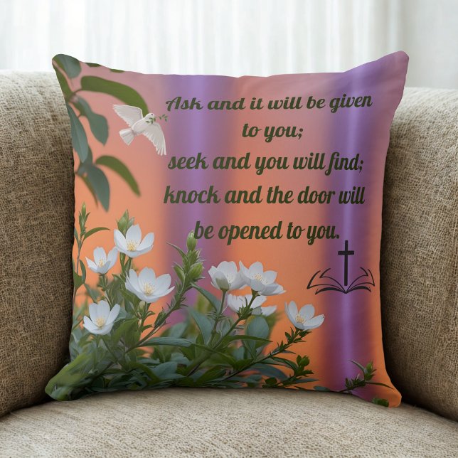 Coussin Verset biblique inspirant (Créateur téléchargé)