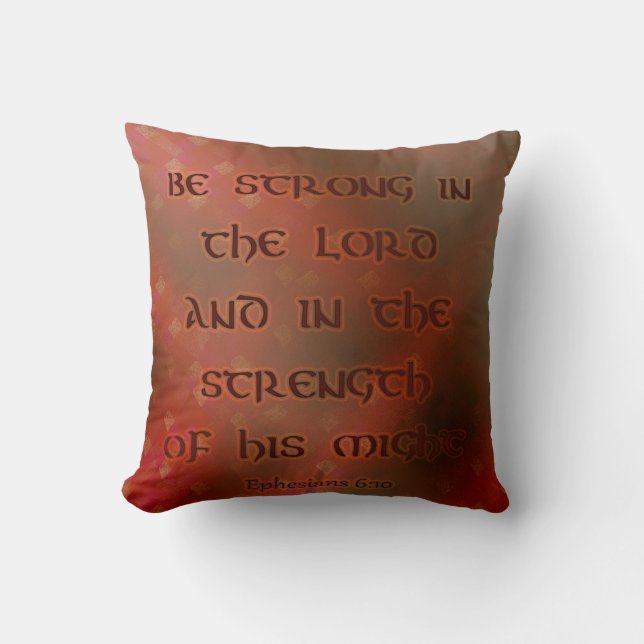 Coussin Verset de la Bible Rouge et Or (Recto)