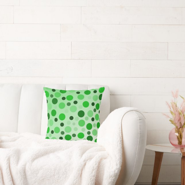 Coussin Vert Avec Des Pois Envieux, (Canapé)