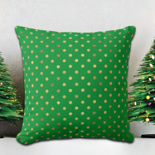 Coussin Vert avec points de paillettes dorées