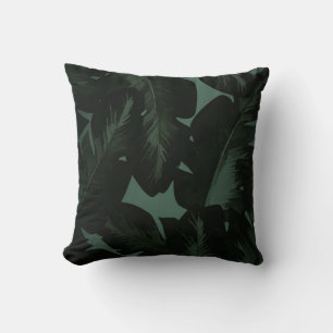 Coussin Vert & Black Chic Feuilles Tropicales Chic Île