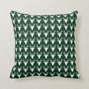 Coussin vert/blanc de cerfs communs blancs à