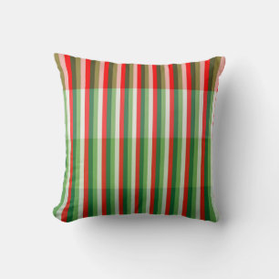 Coussin Vert, blanc étoile et motif de superposition de ra