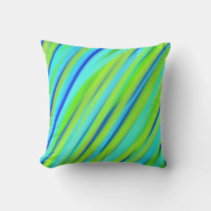 Coussin Vert, Bleu Art peinture acrylique Abstraite