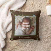 Coussin Vert, Bleu, Brown Snail Photo Baby Boy (Couverture)