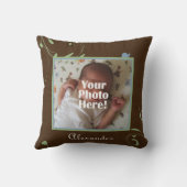 Coussin Vert, Bleu, Brown Snail Photo Baby Boy (Verso)