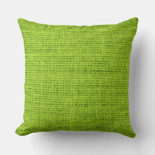 Coussin Vert Burlap Lin Rustique