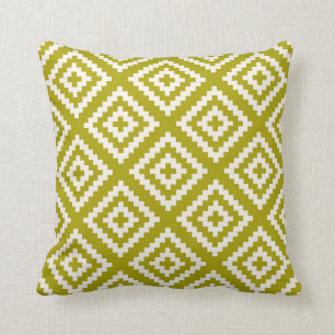 Coussin Vert Chartreuse de motif géométrique