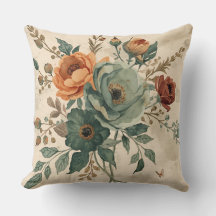 Vert Chasseur Orange Brûlée Sauge Floral Campagnar