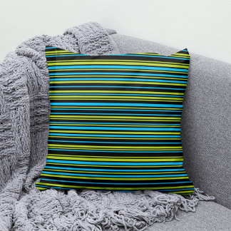 Coussin Vert citron bleu simple élégant motif