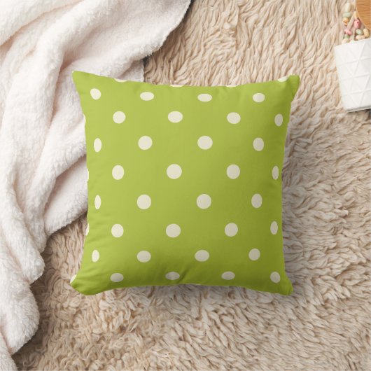 Coussin Vert citron vert avec à petits pois crème (Couverture)