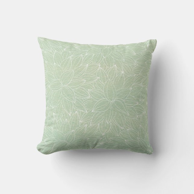 Coussin Vert clair apaisant avec trait blanc (Recto)