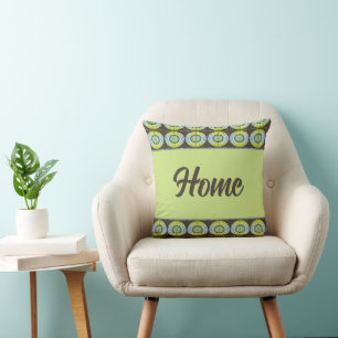 Coussin Vert clair avec Brown foncé