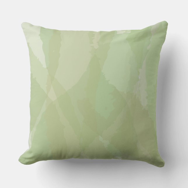 Coussin Vert, cool, aquarelle tendance motif abstrait (Recto)