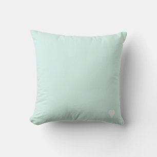 Coussin Vert Cyan Doux Couleur Pastel Uni Avec Cœur