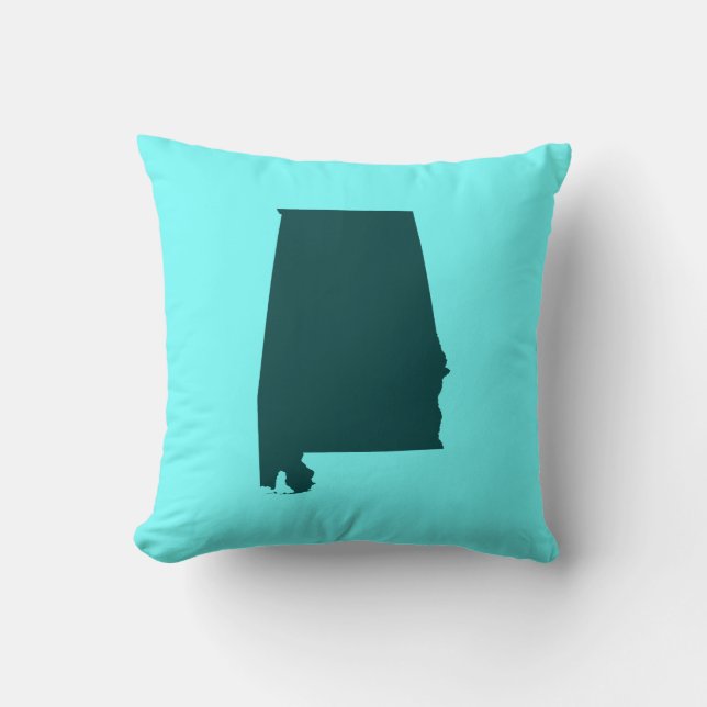 Coussin Vert cyan forme de l'Alabama (Recto)