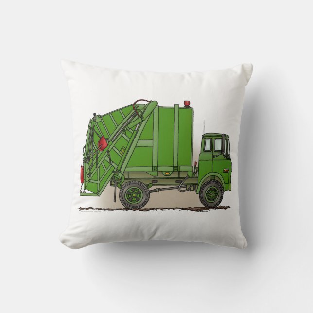 Coussin Vert de camion à ordures (Recto)