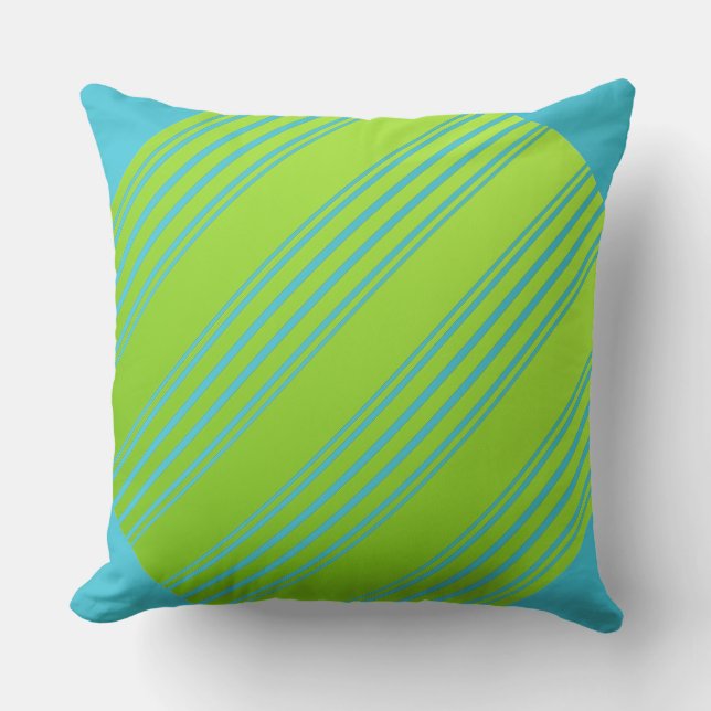 Coussin Vert de chaux et turquoise (Recto)