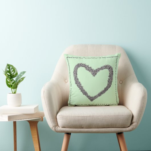 Coussin vert de coeur de Seafoam (Chaise)