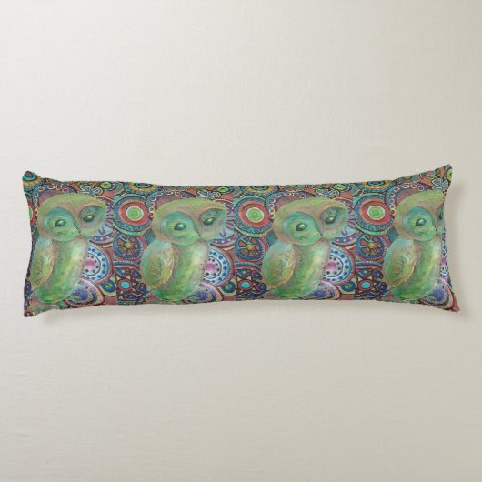 coussin vert de corps de hibou (Dos)