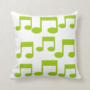 Coussin vert de coussin de thème de notes de