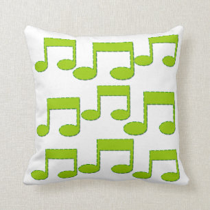 Coussin vert de coussin de thème de notes de