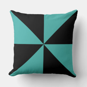 Coussin Vert-de-gris et pinwheel noir