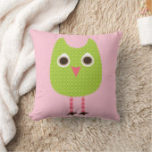 Coussin vert de hibou de bébé (Couverture)
