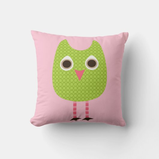 Coussin vert de hibou de bébé (Recto)