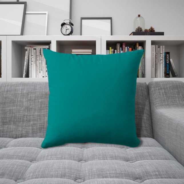 Coussin Vert de mer profond minimal élégant verdigris (Créateur téléchargé)