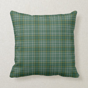 Coussin vert de plaid de tartan de Currie de clan