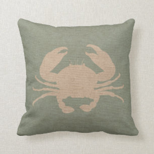 Coussin Vert de Shell Seafoam de crabe