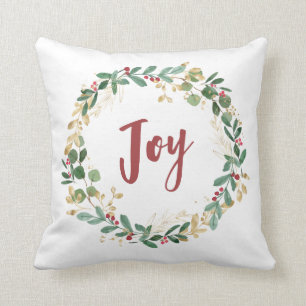 Coussin Vert doré blanc Gold Christmas Joy
