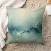 Coussin Vert Doux Sarcelle Bleu Champagne Abstrait Océan (Couverture)