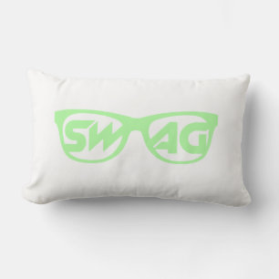 Coussin vert et blanc Swag 2 face