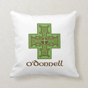 Coussin Vert et brun de logo d'O'Donnell