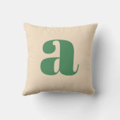 Coussin Vert et crème rétro moderne initial  (Verso)