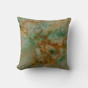 Coussin Vert et marbre d'or