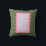Coussin Vert Et Rose De Forme Vastes Rétro<br><div class="desc">Forme Abstraite Vague Rétro - Vert Et Rose.</div>