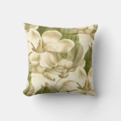 Coussin vert floral de magnolia (Recto)