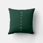 Coussin Vert foncé uni élégant décontracté propre nom (Verso)