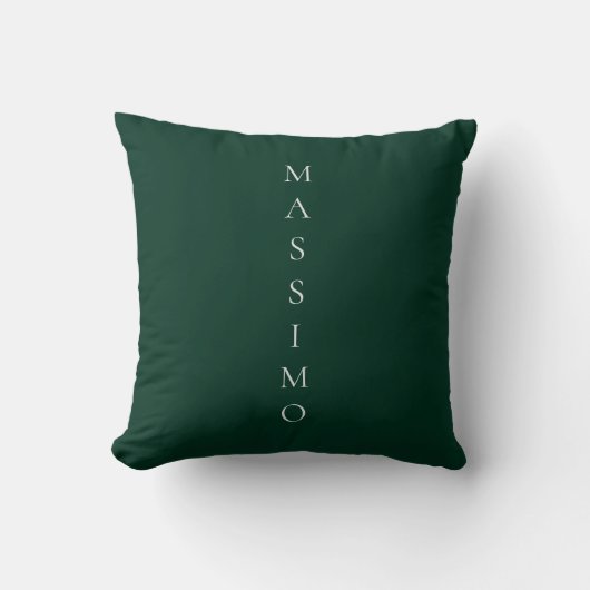 Coussin Vert foncé uni élégant décontracté propre nom (Recto)