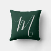 Coussin Vert foncé uni élégant moderne monogramme propre n (Verso)